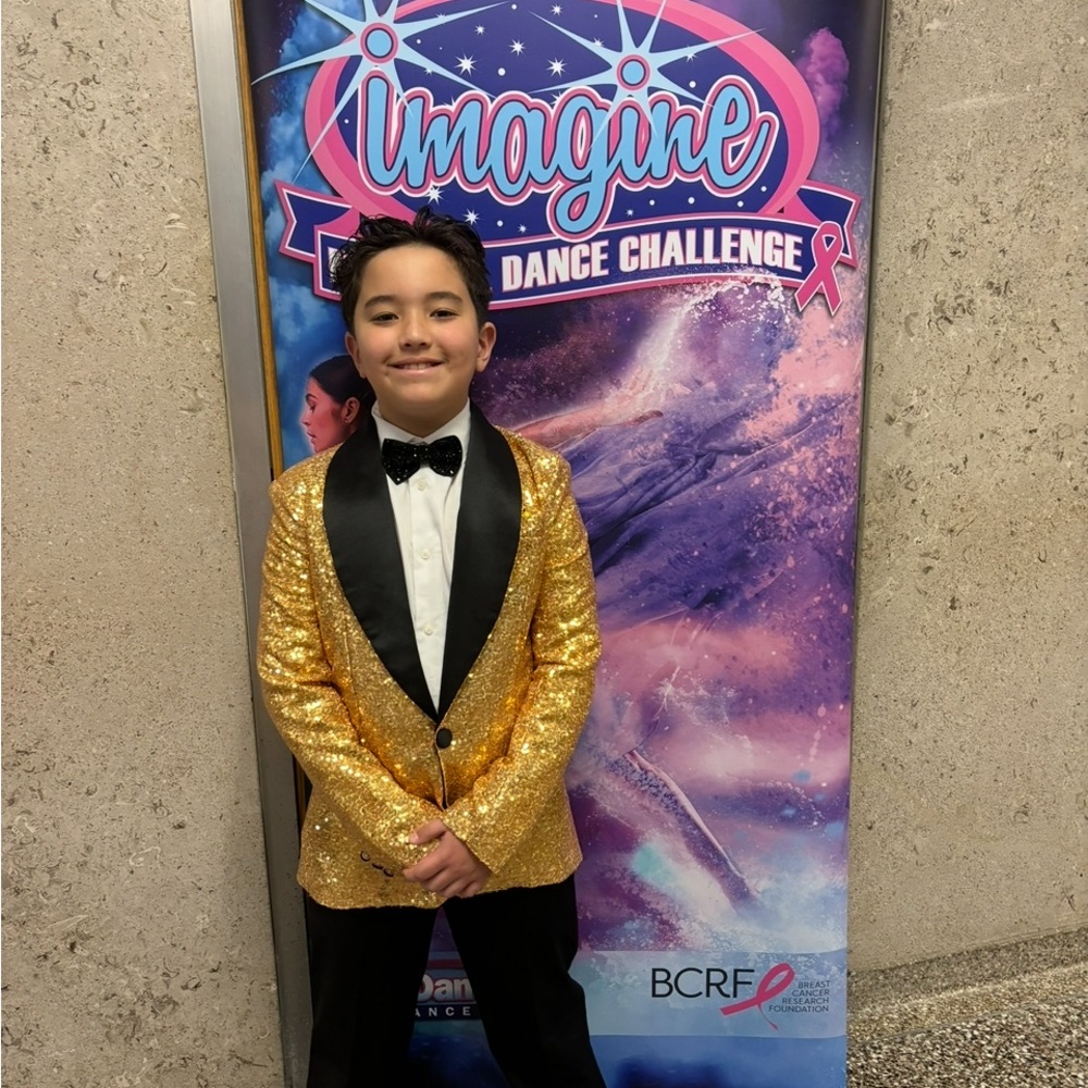Kids Gold Sequin Tuxedo Costume